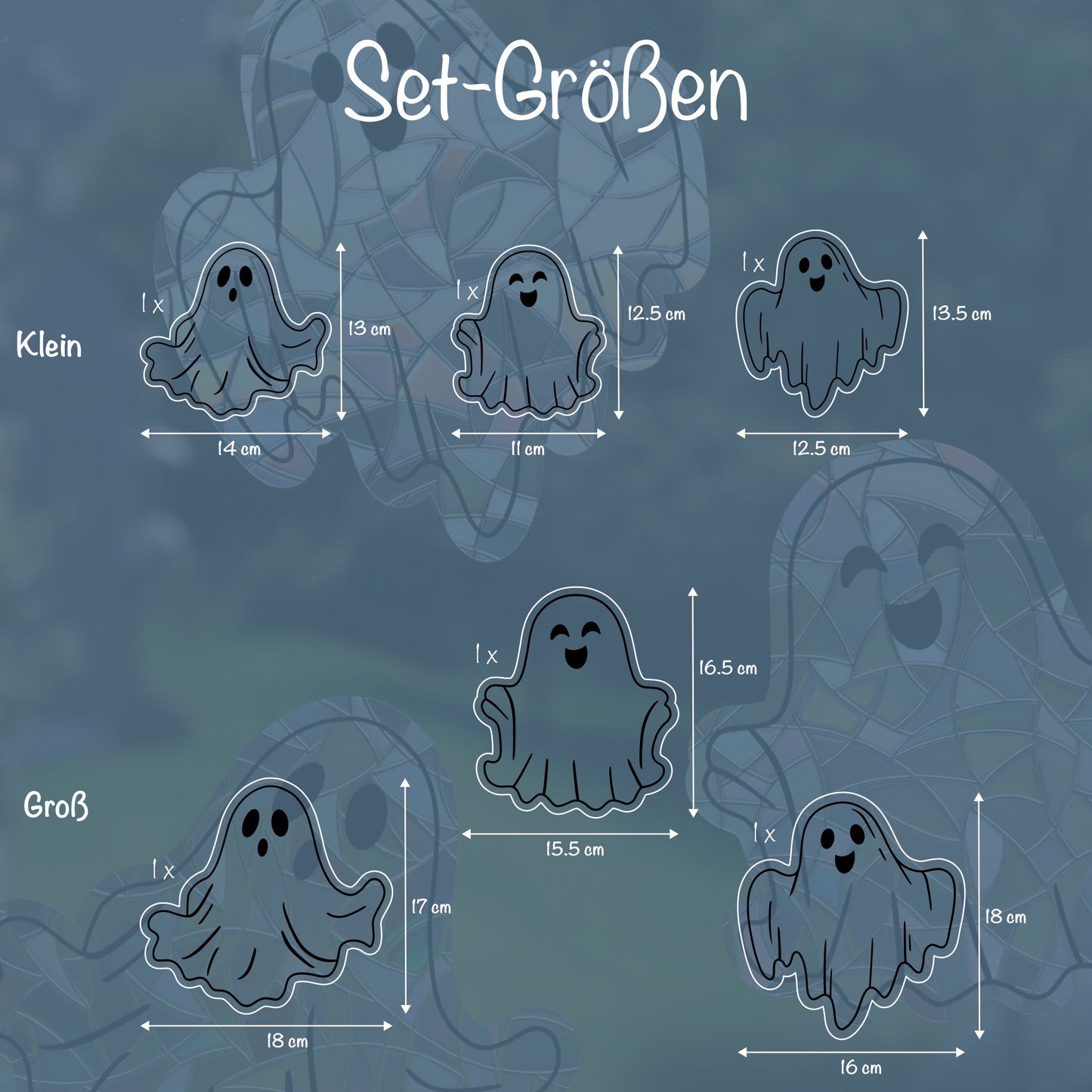 Geister Trio | 3er Set statische Sonnenfänger - Intricat