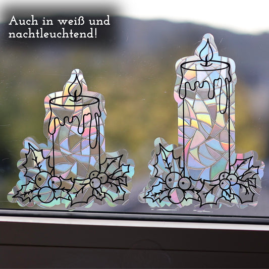 Winterkerzen | 4er Set statische Sonnenfänger - Intricat
