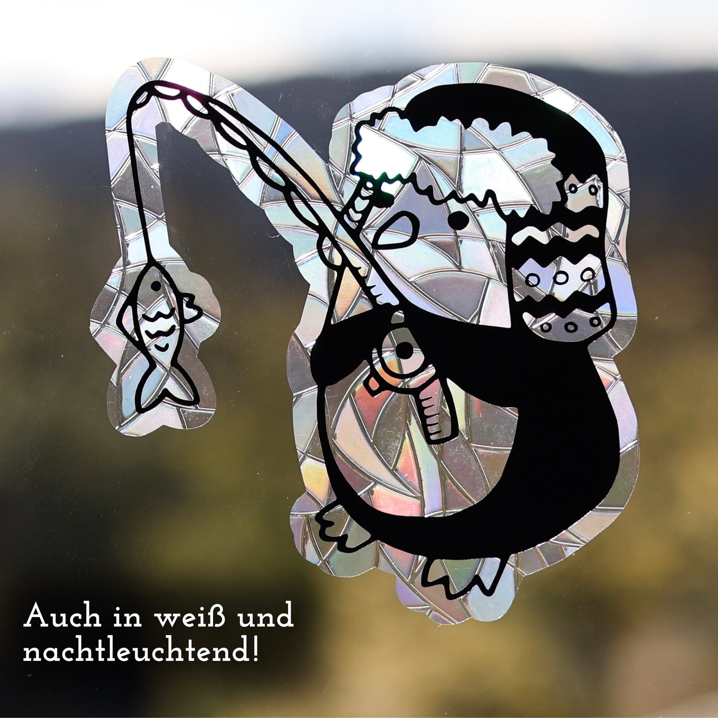 Angelnder Pinguin | Statische Sonnenfänger - Intricat