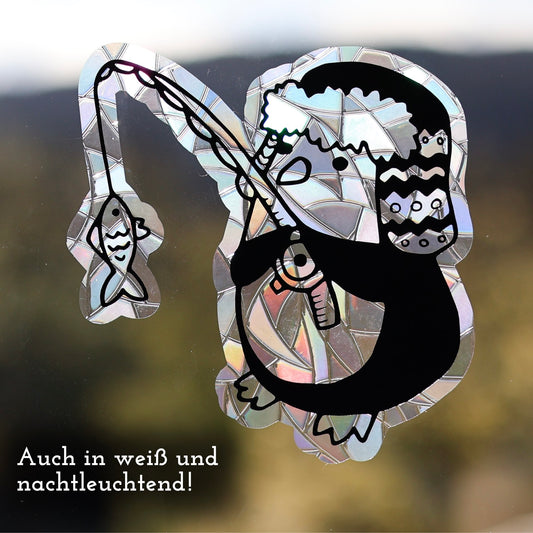 Angelnder Pinguin | Statische Sonnenfänger - Intricat