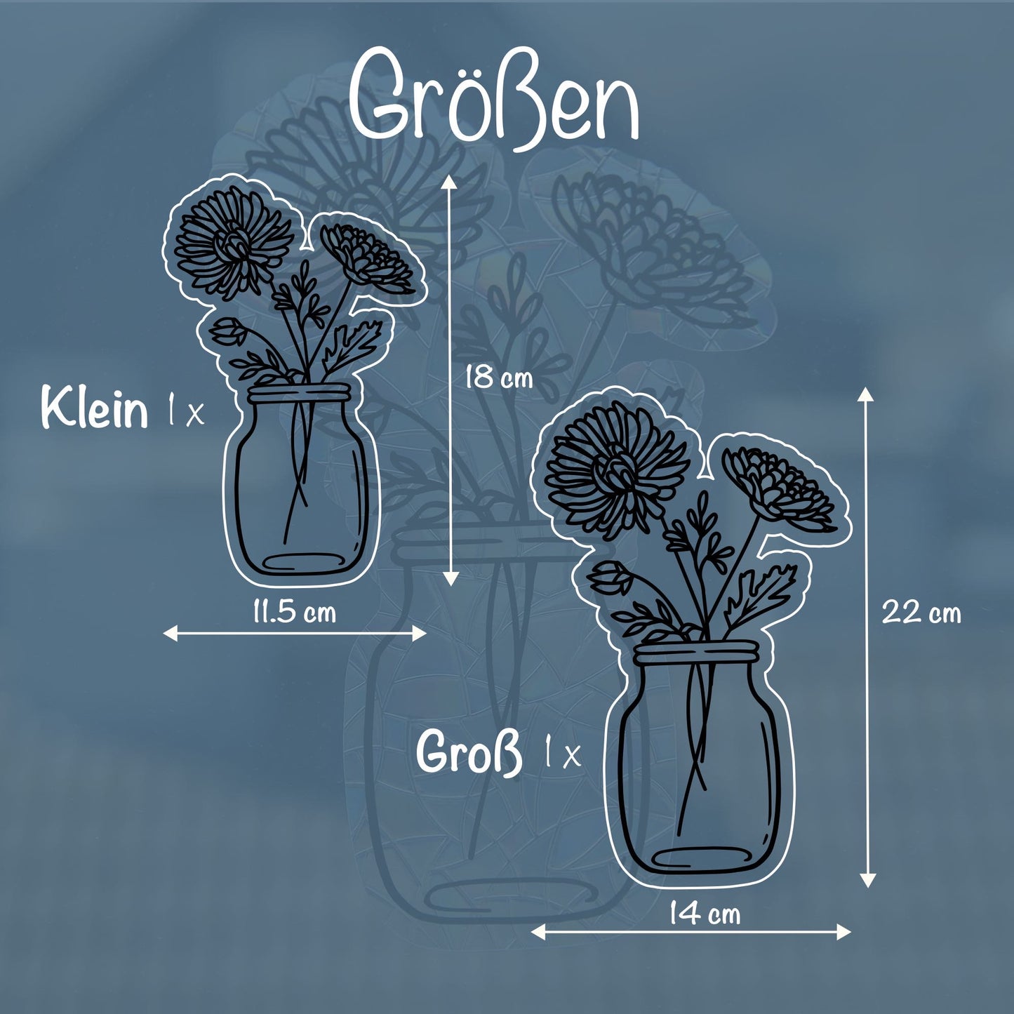 Chrysantheme in Blumenvase | Statischer Sonnenfänger - Intricat
