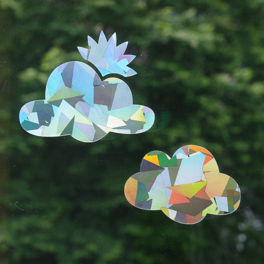 Wolken mit Sonne | 3er Set selbstklebende Sonnenfänger Sticker - Intricat