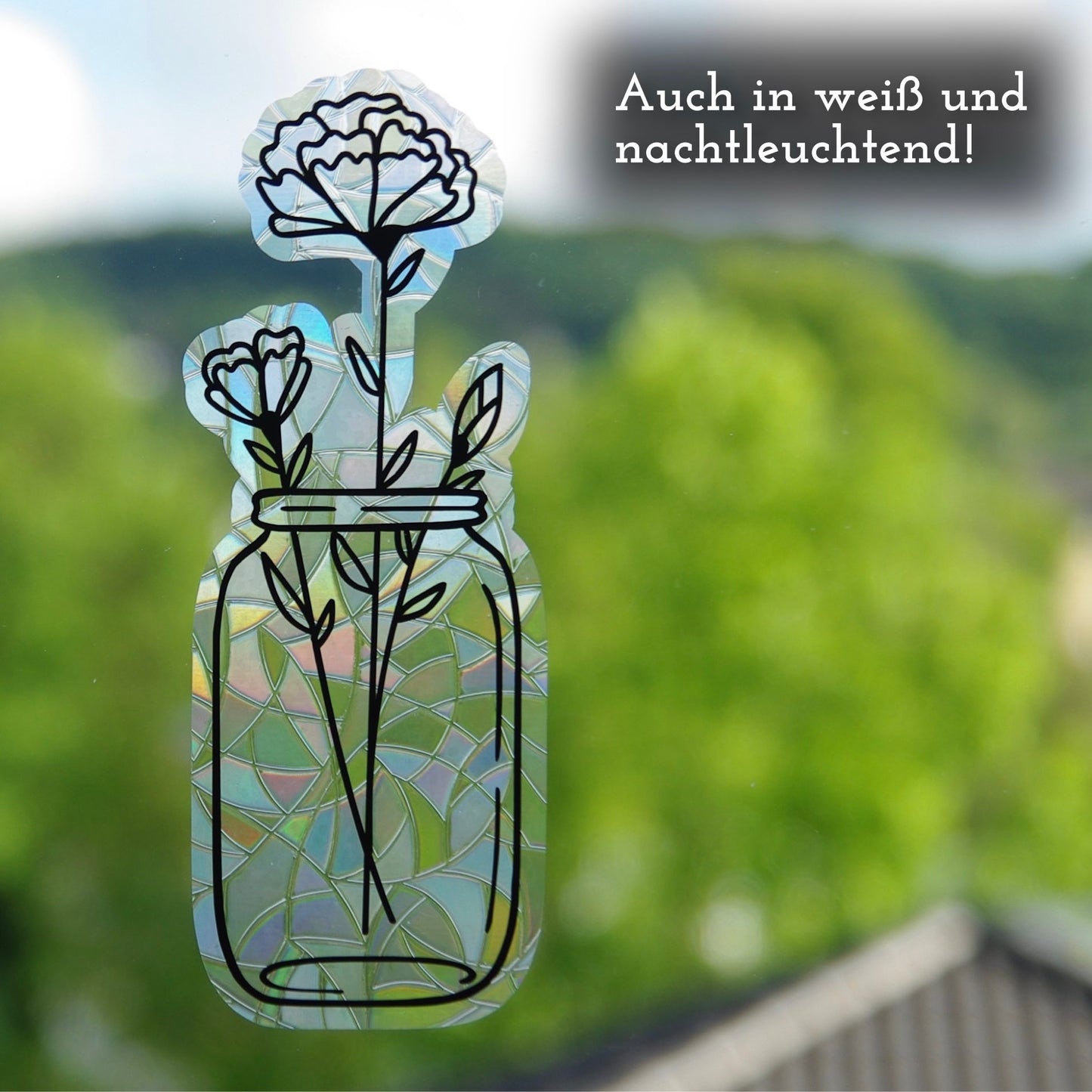 Nelken in Blumenvase | Statischer Sonnenfänger - Intricat