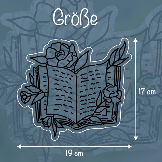 Buch mit Blumen | Statischer Sonnenfänger - Intricat