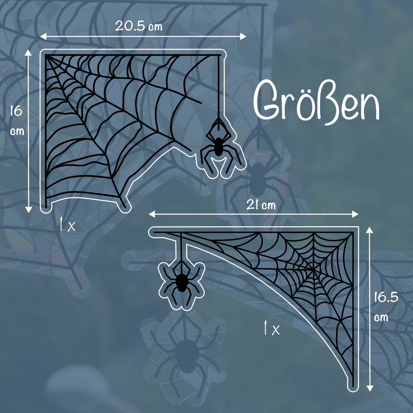 Spinnennetze | 2er Set statischer Sonnenfänger - Intricat
