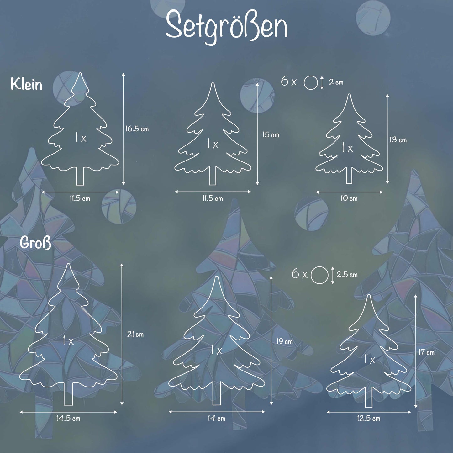 Tannenwald | 9er Set statische Sonnenfänger - Intricat