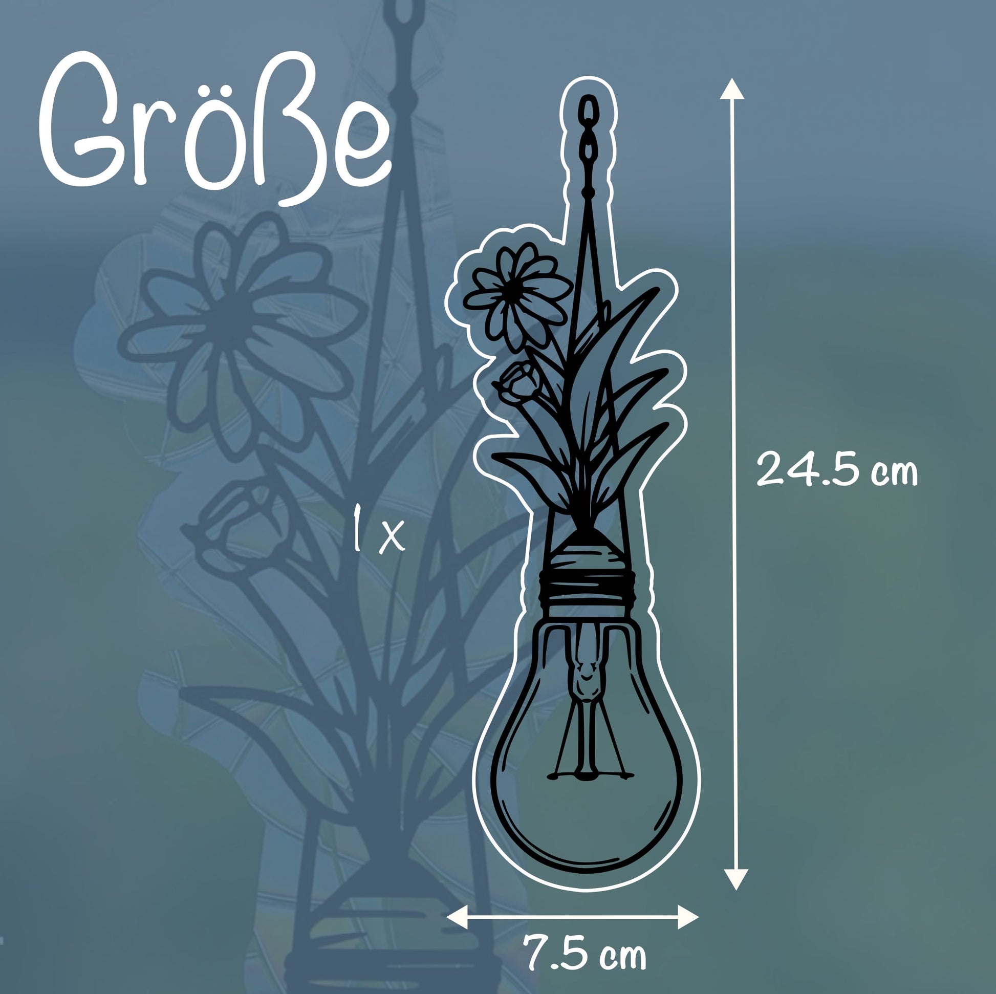 Glühbirne mit Blume | Statischer Sonnenfänger - Intricat