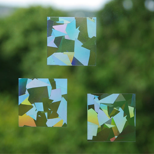 Quadrate | 3er Set selbstklebende Sonnenfänger Sticker - Intricat