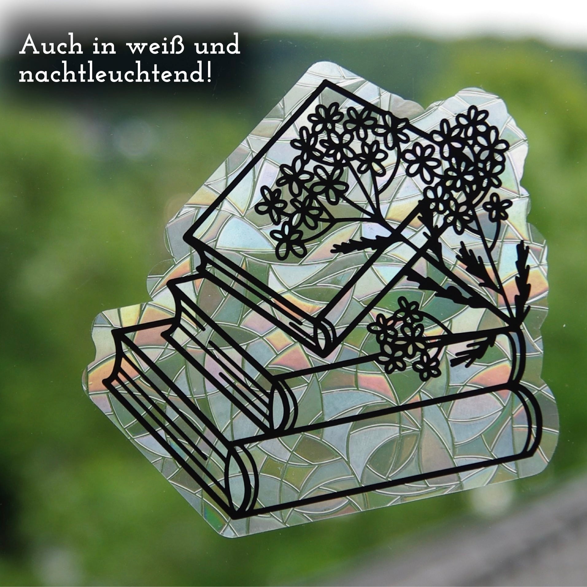 Blumige Bücher | Statischer Sonnenfänger - Intricat