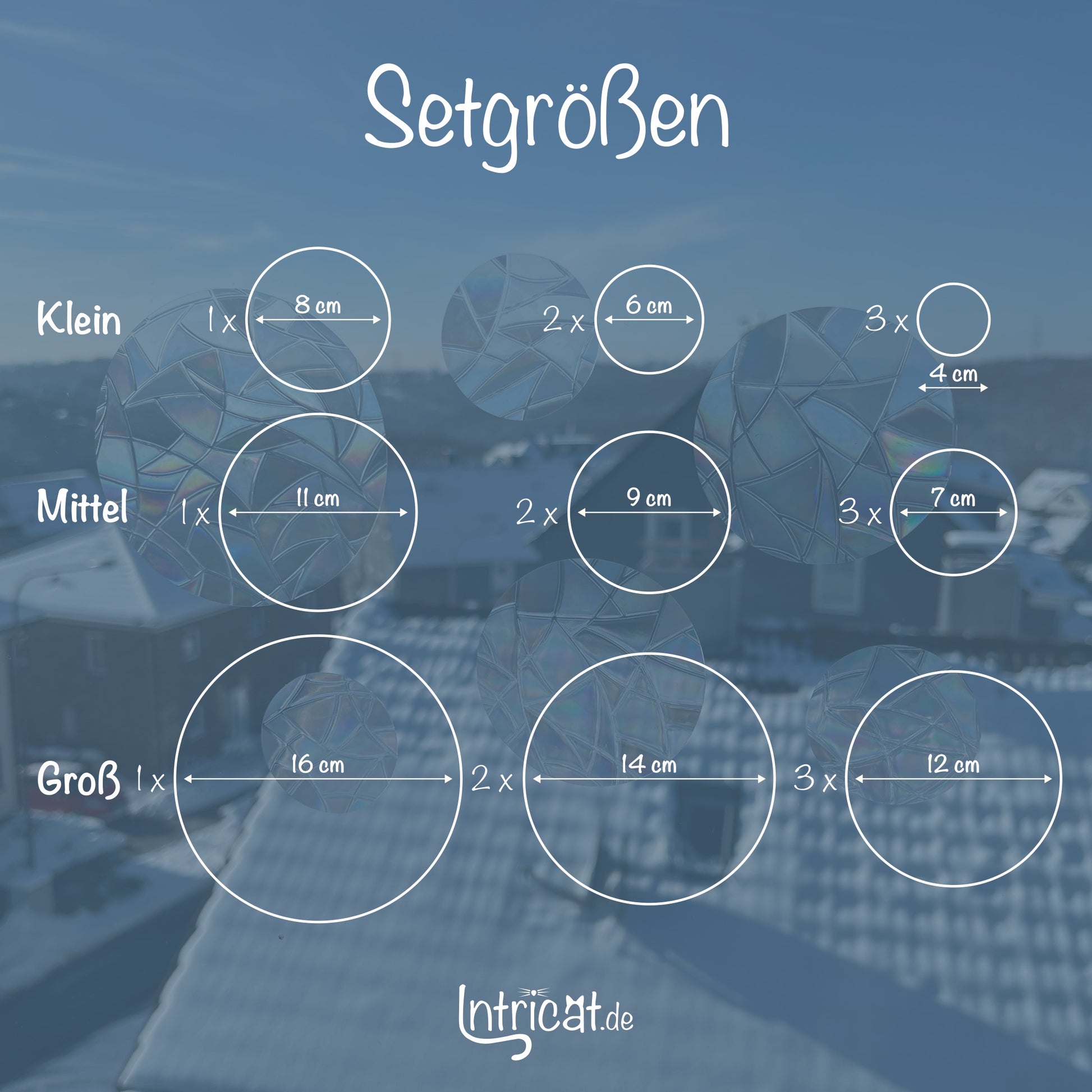 Kreise | 6er Set statische Sonnenfänger - Intricat