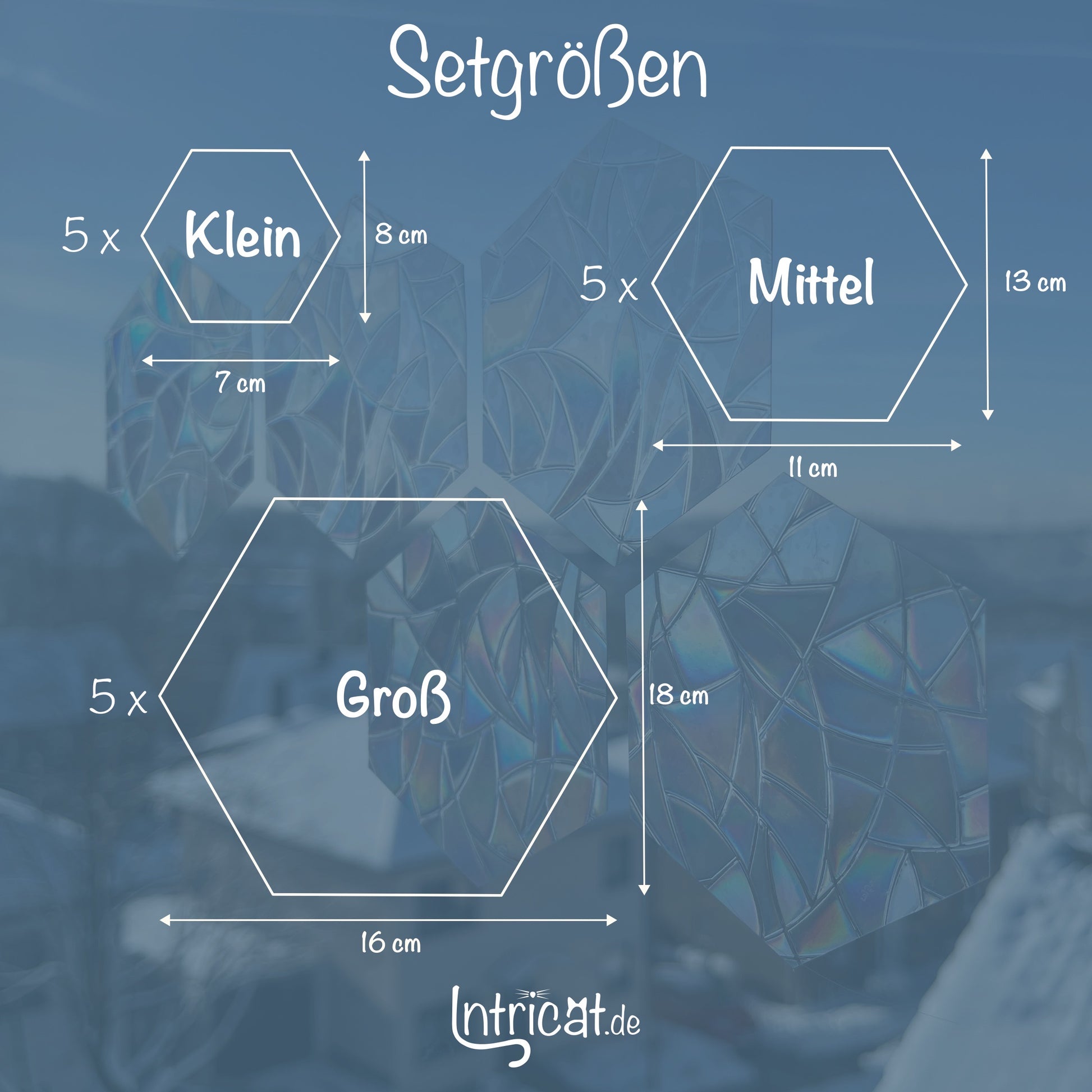 Hexagon | 5er Set statische Sonnenfänger - Intricat
