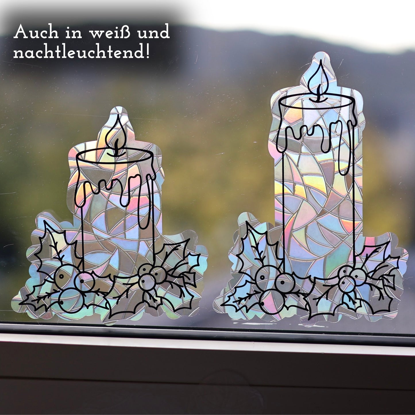 Winterkerzen | 4er Set statische Sonnenfänger - Intricat