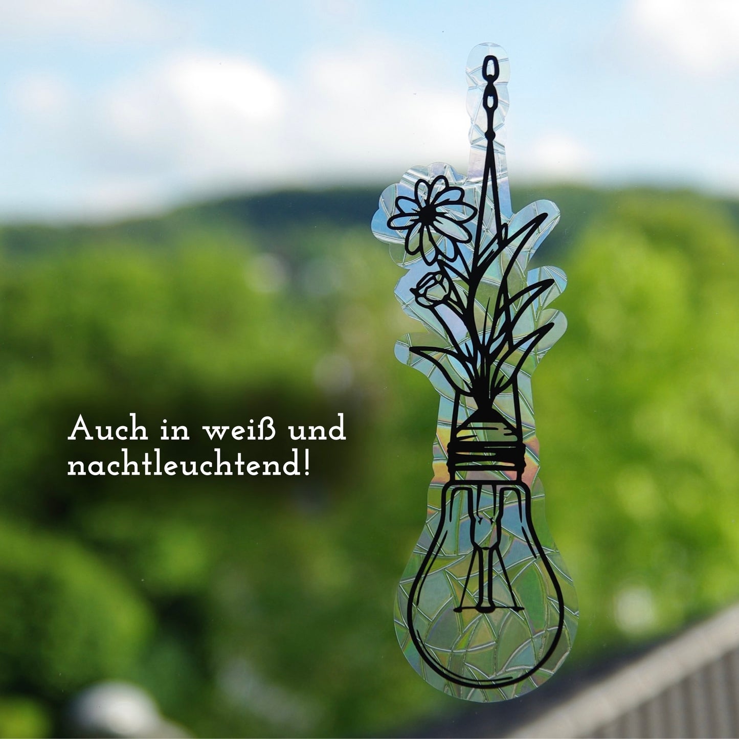 Glühbirne mit Blume | Statischer Sonnenfänger - Intricat