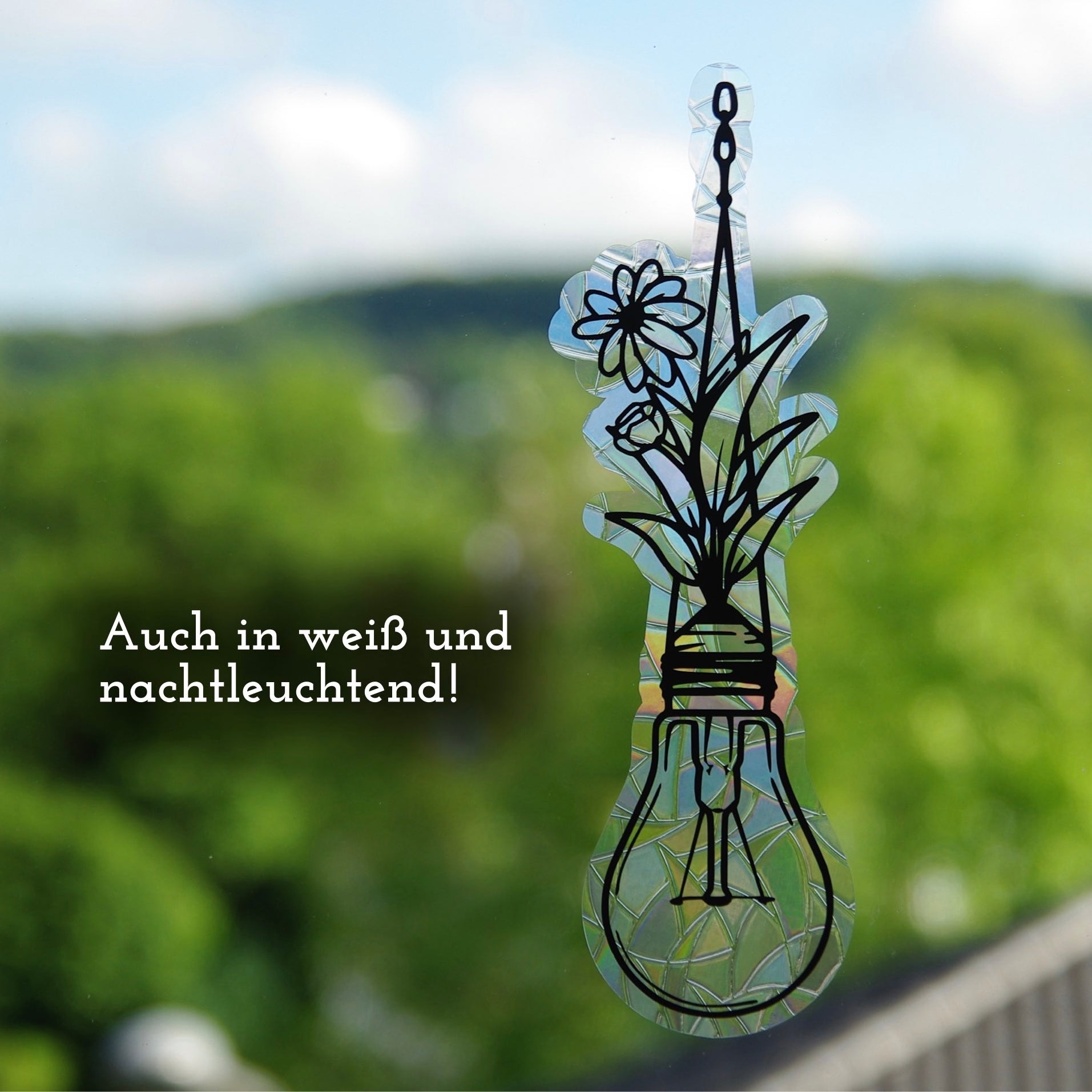 Glühbirne mit Blume | Statischer Sonnenfänger - Intricat