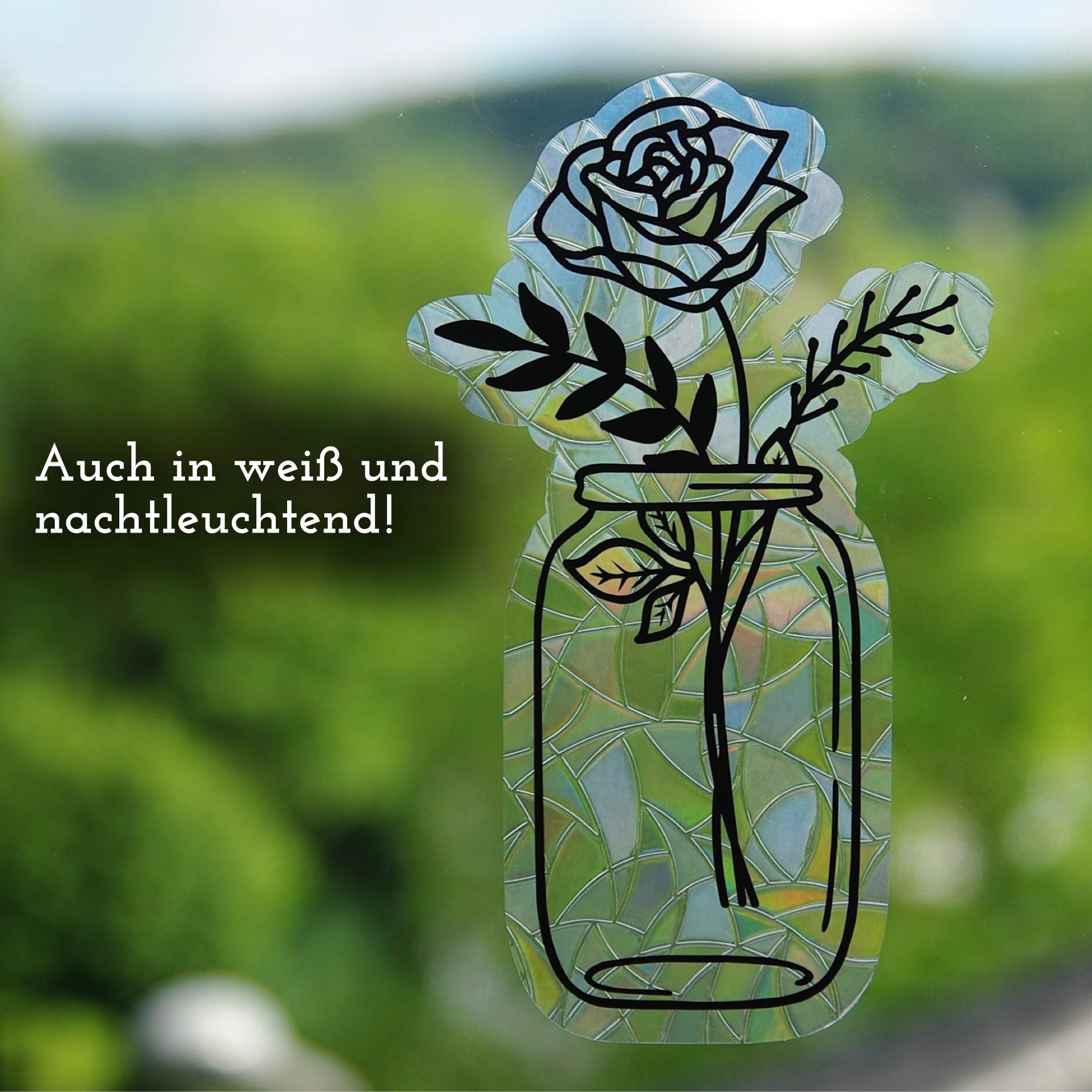 Rose in Vase | Statischer Sonnenfänger - Intricat