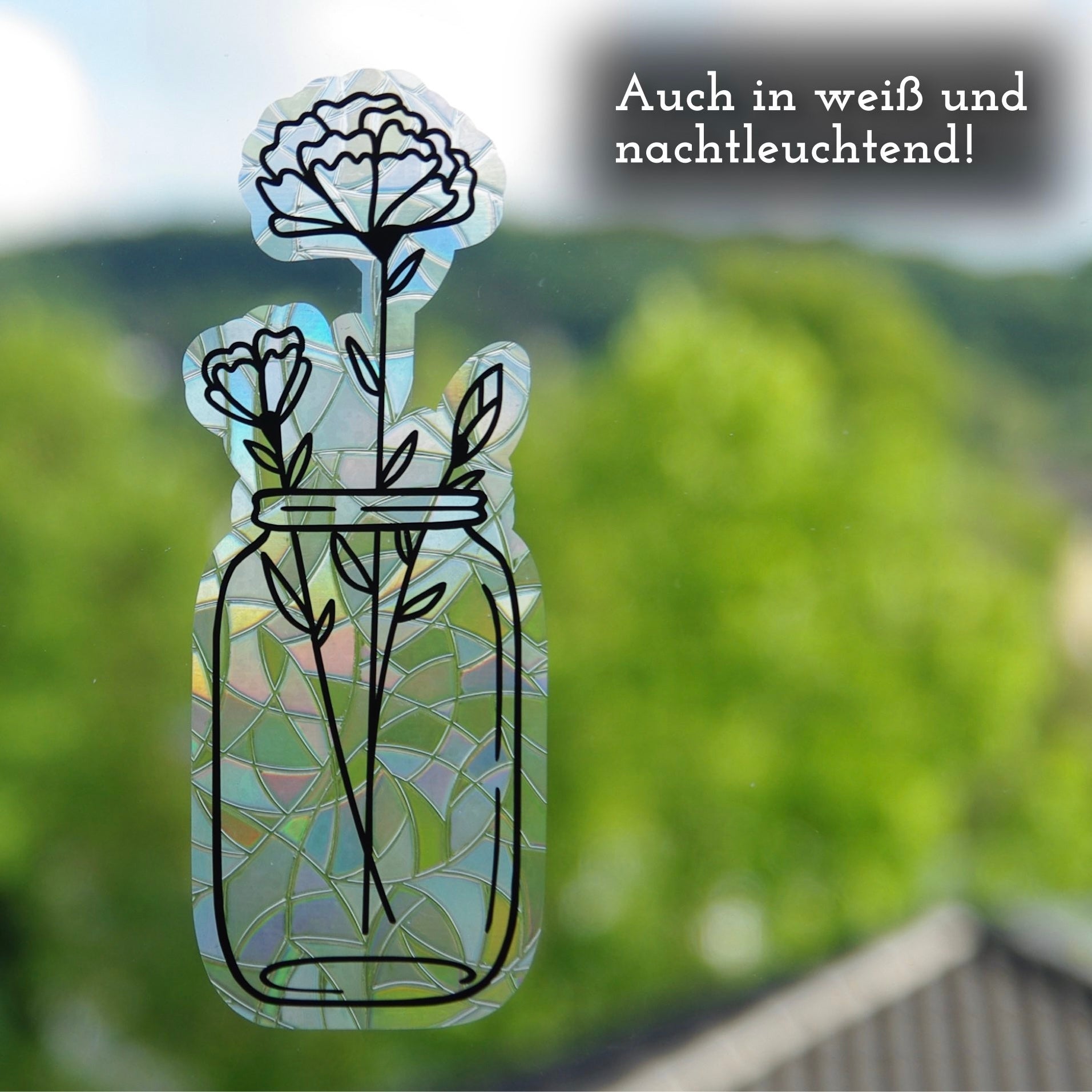 Nelken in Blumenvase | Statischer Sonnenfänger - Intricat